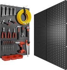 Set of 6 Metal Pegboard Panels Peg Board Wall Tool Organizer for Garage,12x12 in