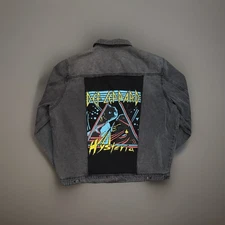 Junk Food Def Leppard 80’s Rock Vintage Oversized Hysteria Jean Jacket Black 1X