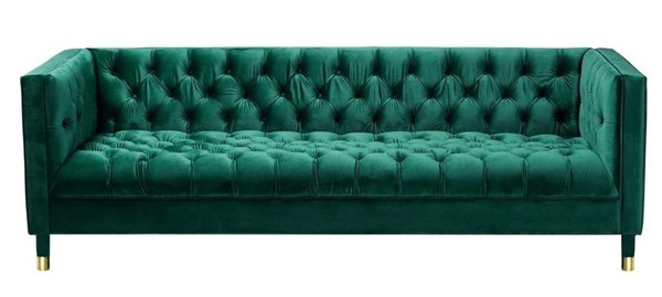 GrüN Chesterfield Kreative MöBel 4 Sitzer Neu Sofa Sofas Textil Stoff Couchen-image