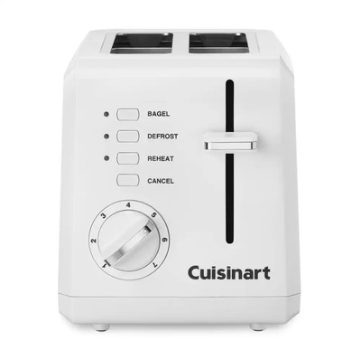 NEW Cuisinart 2 Slice Compact Plastic Toaster CPT-122