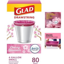 Bolsas de basura pequeñas Glad bolsas de basura perfumadas con cordón cocina de 4 galones 80 unidades