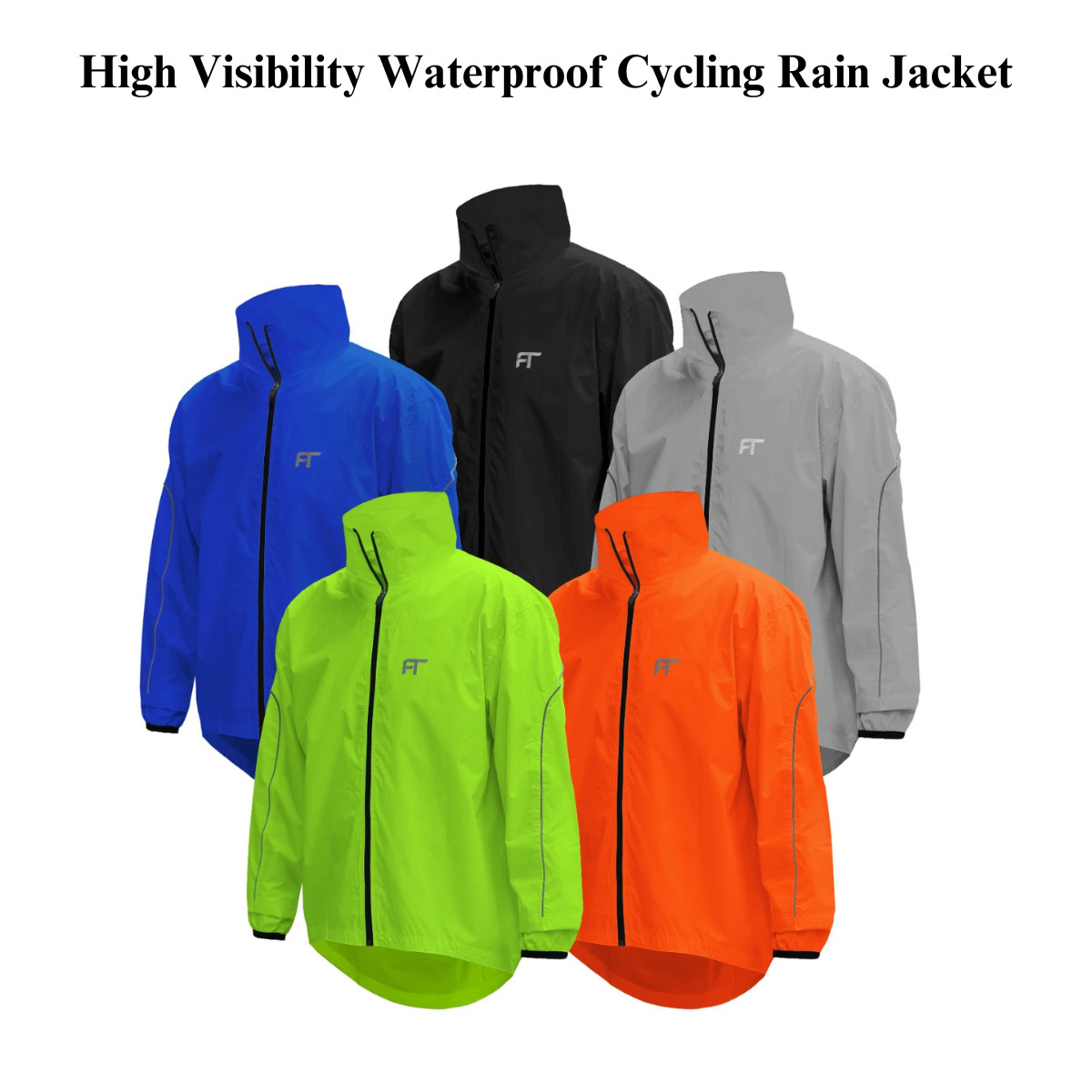 Chaqueta de lluvia de ciclismo de alta visibilidad impermeable para hombre abrigo de lluvia
