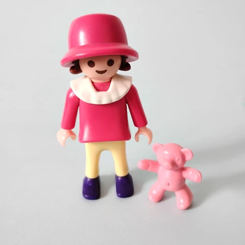 Playmobil Girl Child Figure with Teddy Bear VTG