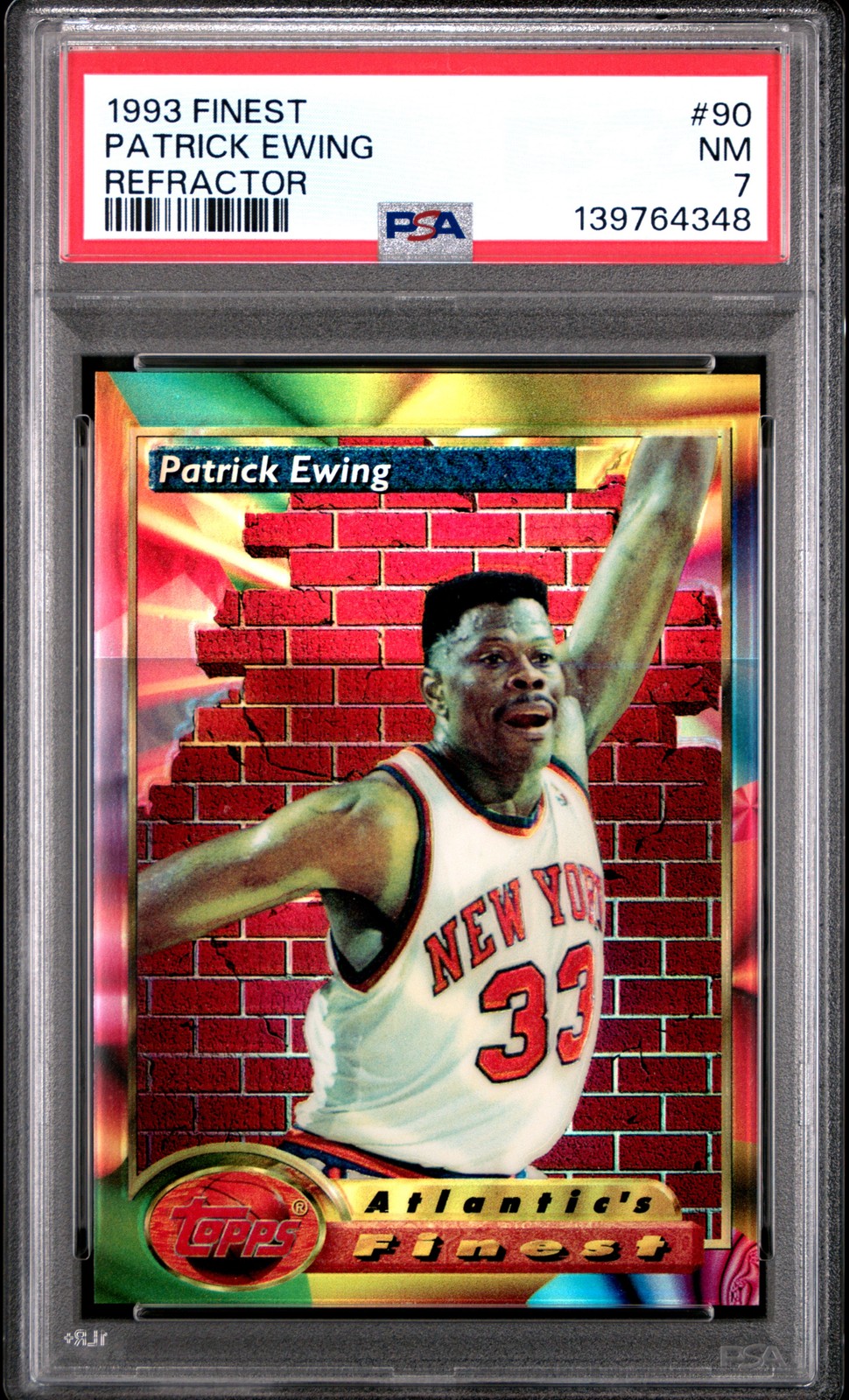 1993 FINEST REFRACTOR #90 PATRICK EWING PSA 7