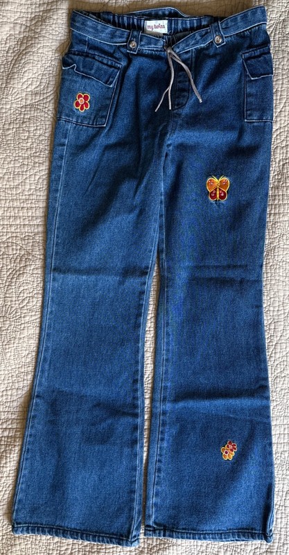 My Twin Twinn Denim Girls Butterfly Jeans Pants Large