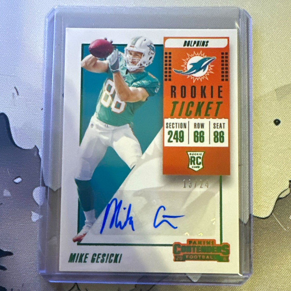 Panini 2018 Contenders Mike Gesicki Rookie Ticket Auto #116 /24