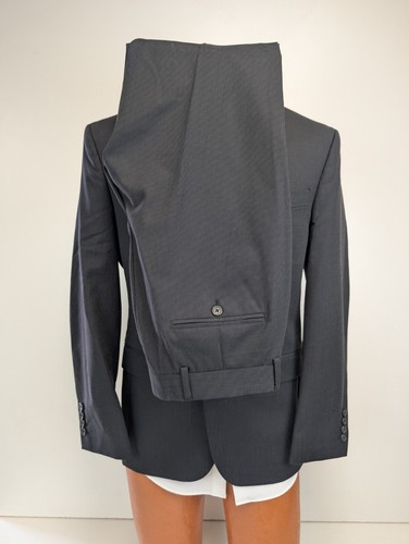 Egara 2 Piece Suit Mens 38S Slim Fit Gray Double Vented Pants 31x28 - Picture 4 of 10