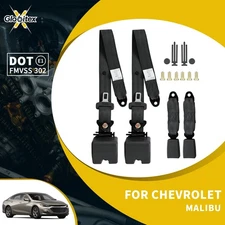 2X For Chevrolet Malibu Black 3 Point Safety Adjustable Seat Belt Strap Car