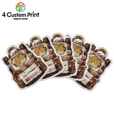 100 pcs holographic backpack shaped Glossy Mylar Bags Zip Seal Bags Resealable