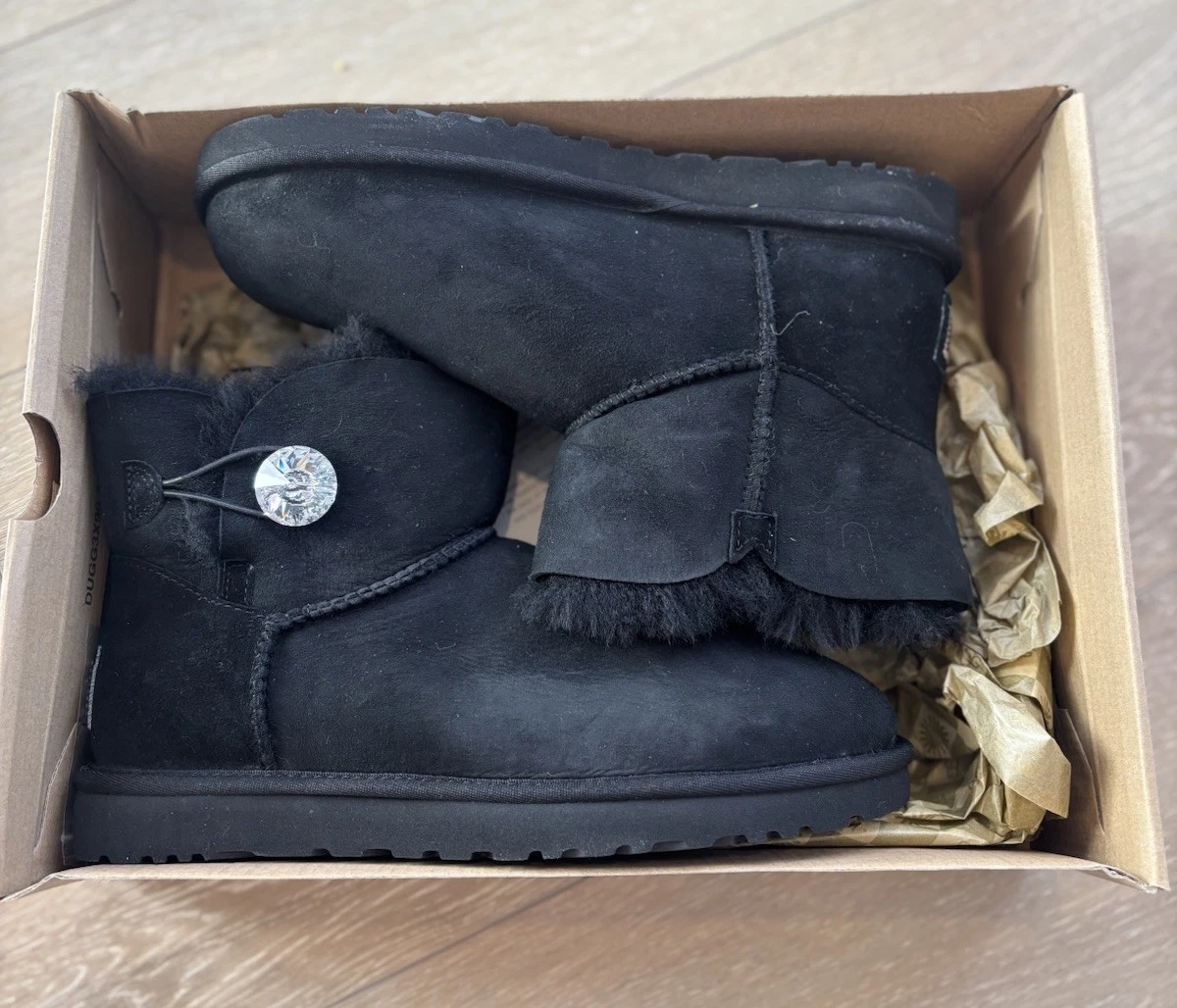 UGG Australia Bailey Button Bling Black Boots for Women for sale