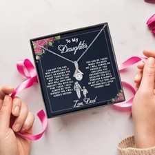 To My Daughter Necklace From Dad, Inspirational Daughter 1 Standard Box