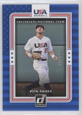2016 Panini Donruss USA Collegiate National Team Blue 114/199 Nick Banks 07rd