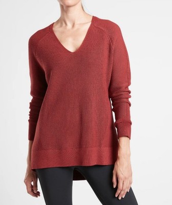 Athleta Hanover Sweater, Merino Blend, Rust, XL NWT! B3