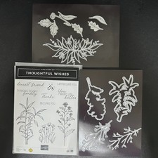 Stampin' UP THOUGHTFUL WISHES Rubber Cling Stamp Set DIES