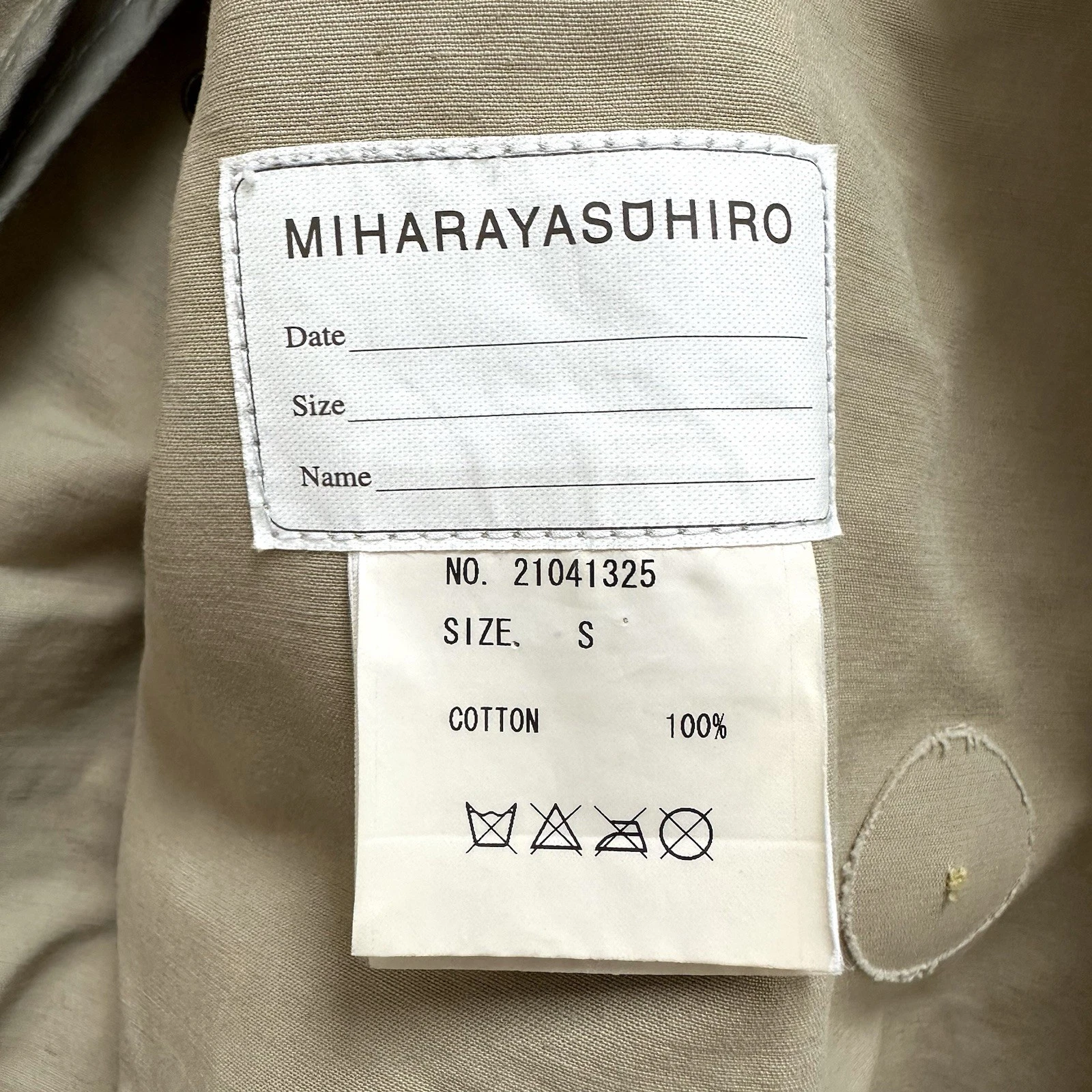 MIHARA YASUHIRO Trench Coat Made in Japan Made in Japan Size S Beige image 4