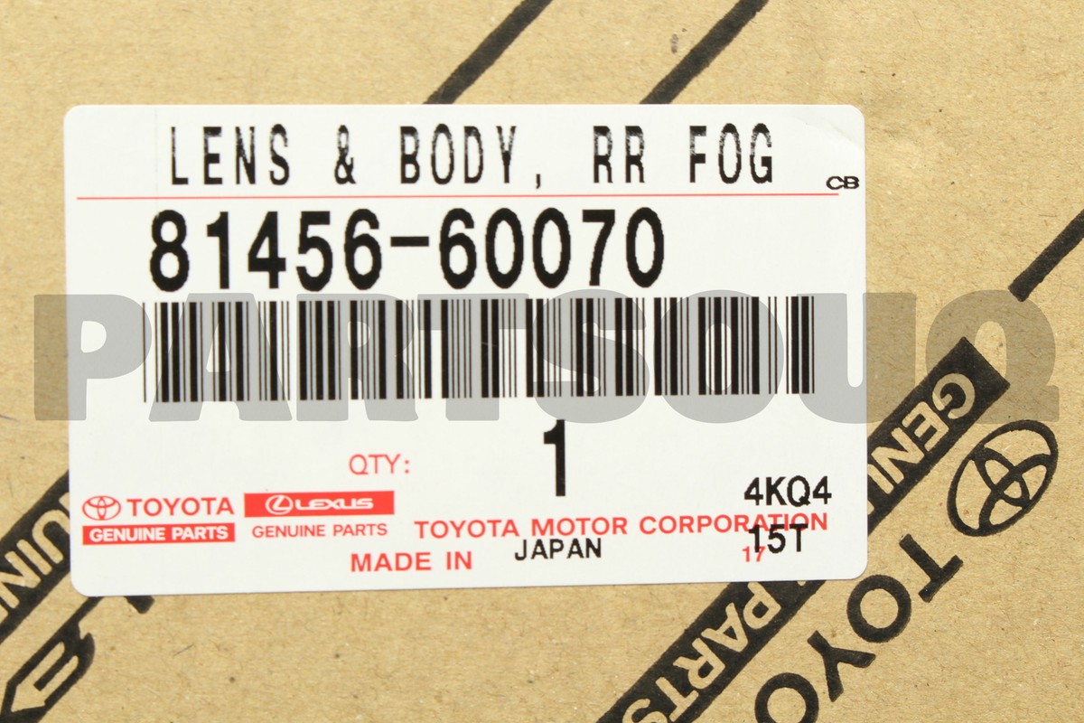 ©️ 8145660070 Genuine Toyota LENS & BODY RR FOG 81456-60070
