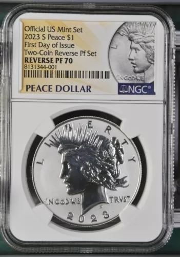 2023-S PEACE DOLLAR REVERSE PROOF SET FIRST DAY  FDOI ; FDI  NGC PF70 (1 Coin)