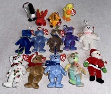 TY Jingle Beanies LOT of 14 NEW NWT Holiday Bears Misc Ornaments Christmas Lot D