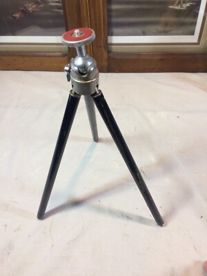Vintage Bilora Telescoping Metal Tripod w/ Mini-Ball Head   Made in Germany