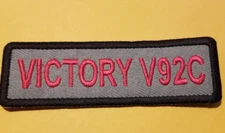 Victory V92C Motorcycles Worldwide Shipping Embroidered Patch 1.25 x 4"