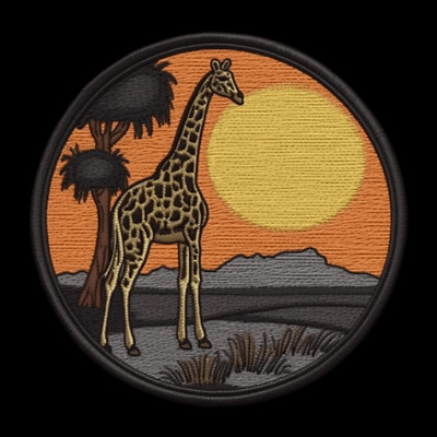 Giraffe Patch Iron-on Applique African Animal Decorative Badge Zoo Africa 