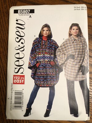NEW WOMENS UNCUT BUTTERICK B5807 Sewing Pattern MISSES CAPE SIZES ( XS-XXL)