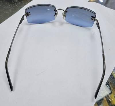 CHANEL Sunglasses 4093-B 56 16 130 Coco Mark Rhinestone Half Rim 