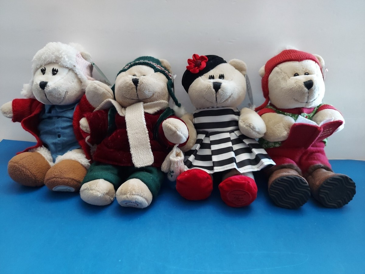 Starbucks Holiday Bearista Bear ぬいぐるみ Starbucks Lot Of 4 Bearista Bear Christmas Holiday Plush NWT