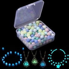 Fishdown 180 pcs Stone Beads for Jewelry Making,6MM 8MM Glow in The Dark Ston...