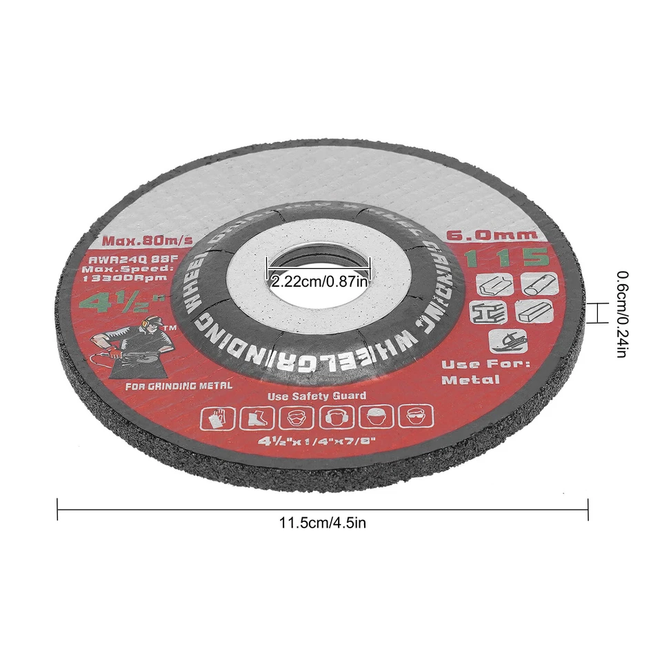 50 PACK Grinding Wheels 4-1/2" x 1/4" x 7/8" Metal Steel 4.5" Disc Angle Grinder - Image 3 of 4