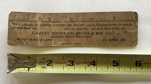 Vintage Garvey 6” Golden Oil Board Sample Ruler Free Shipping - Picture 3 of 5