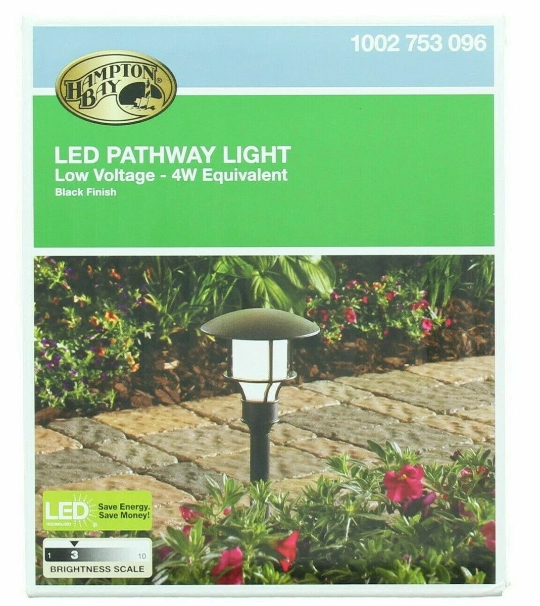 Hampton Bay Landscape Light LED Walkway Lighting Hardwired Low Voltage Black