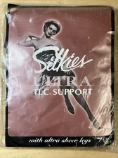Silkies Ultra TLC Support Nylon Pantyhose Beige Honey  Size X Queen XXL  Vintage