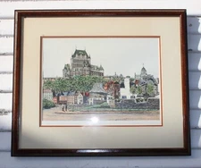 Alain Couture "Palace Royal" Quebec Colored Etching signed Framed