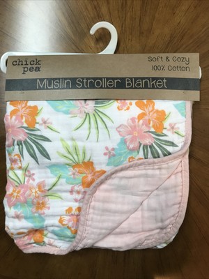Chick Pea Muslin Stroller Blanket White 