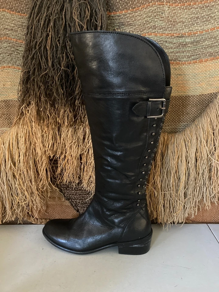 BX by Bronx Bota Alta Cuero Negro Talla 9.5D Foto 2 de 4