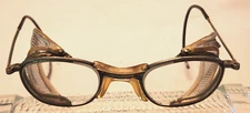 Vintage Antique Safety WELDING GLASSES Clear Lens Aviator American Optical