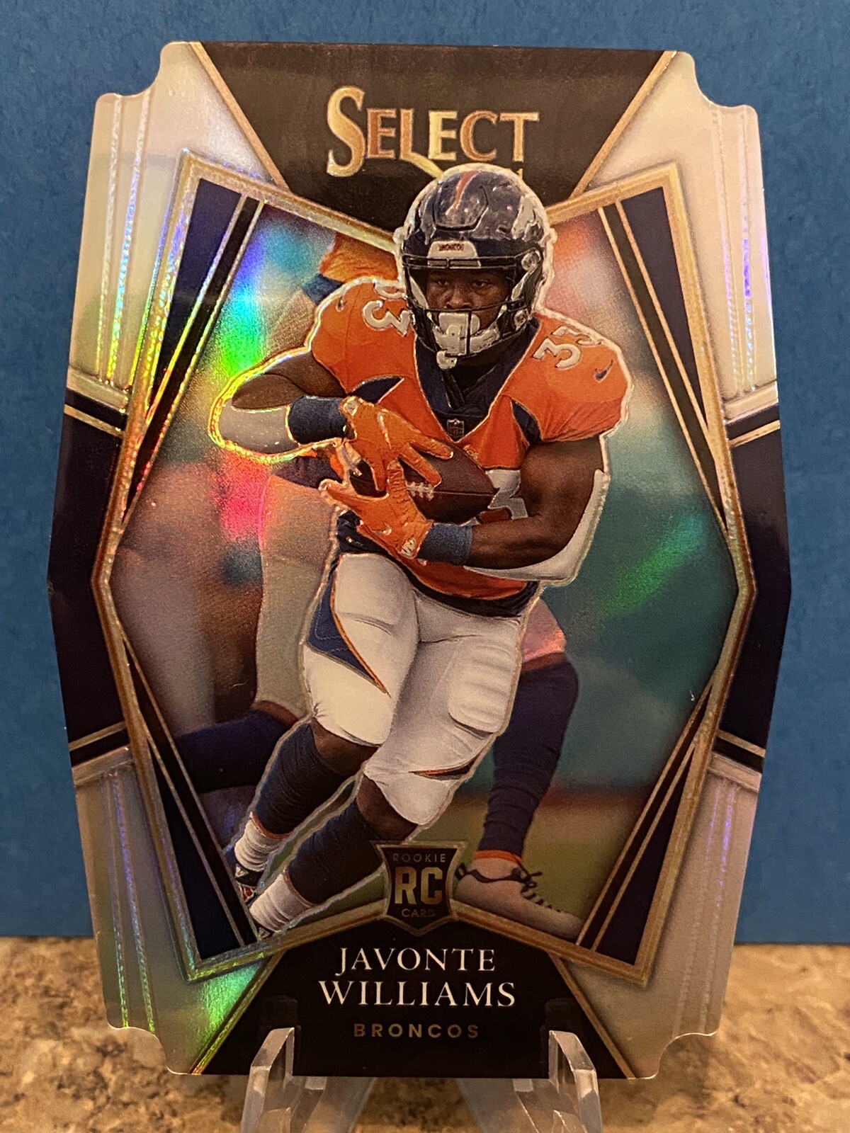 2021 Panini Select Javonte Williams Silver Prizm Die-cut Premier Level RC #157