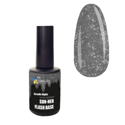 Nails Molekula Flash Rubber Base with Reflective Effect 12ml Color Glitter Coat