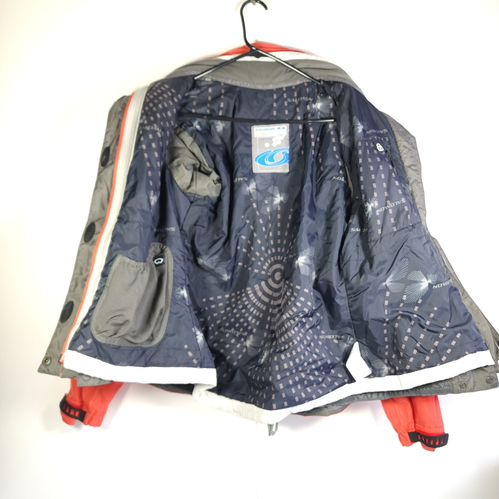 Giacca da sci Salomon donna Adventex taglia large arancione scuro teal full zip con cappuccio