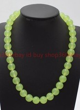 Natural Beautiful 8/10/12mm Green Peridot Round Gemstone Beaded Necklace 16-32in