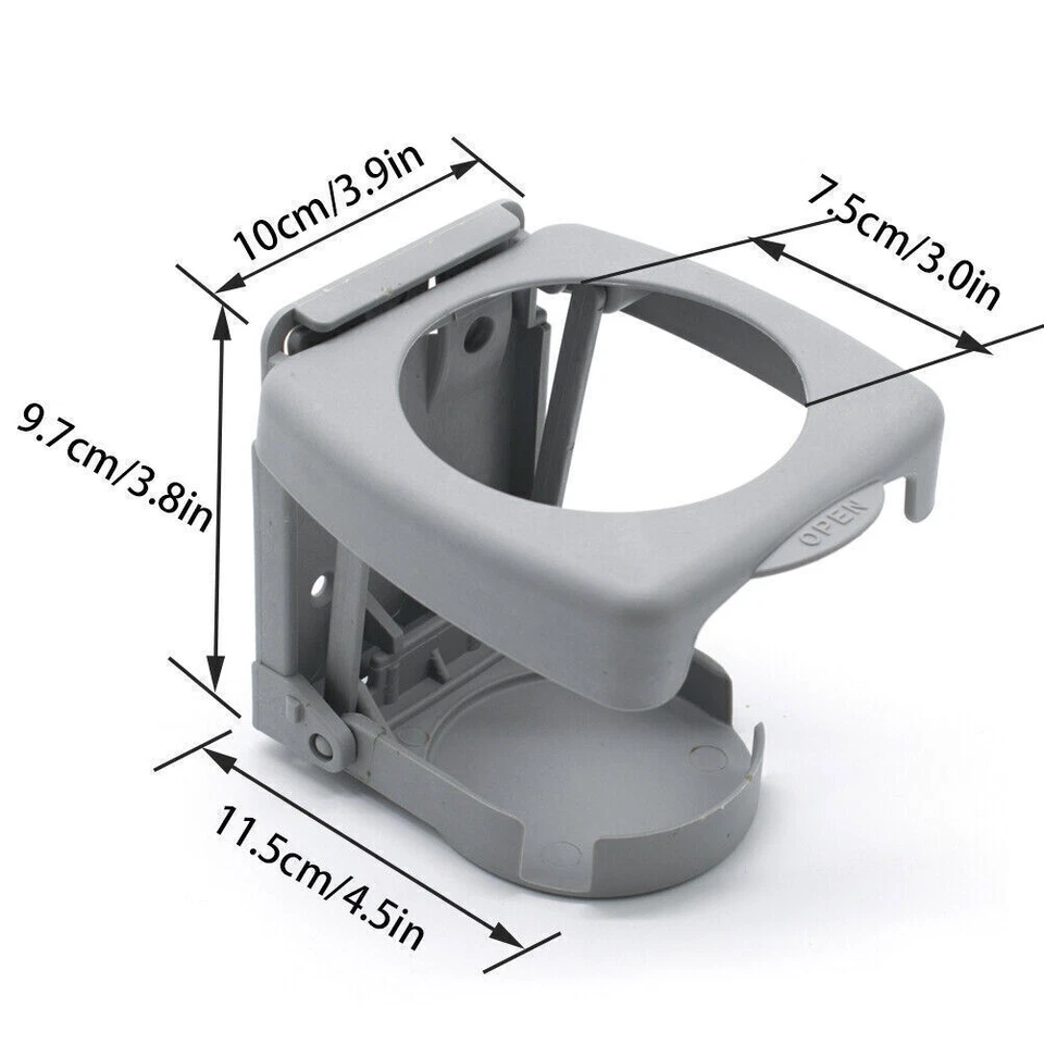 Suporte para garrafa de bebida dobrável cinza suporte universal carro/caminhão - Imagem 2 de 4
