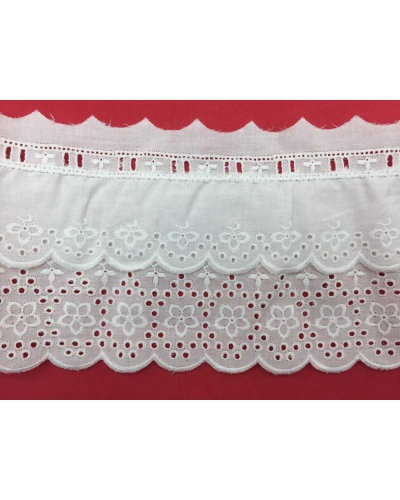 Passamaneria Merletto Pizzo Macramè Bianco Disegno Uva Alto Cm 3 71012