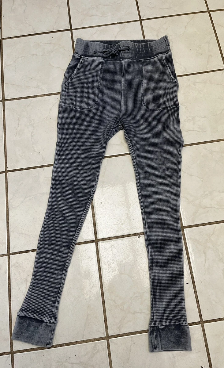 MONA B NWT Gray Mineral Wash Thermal Waffle Weave High Rise
