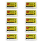 50 Feather Razor Blades Yellow Pack HI-STAINLESS Double Edge Platinum Coated