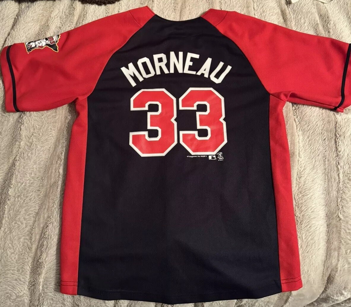 MINNESOTA TWINS JUSTIN MORNEAU MLB AUTHENTIC YOUTH Med 10-12