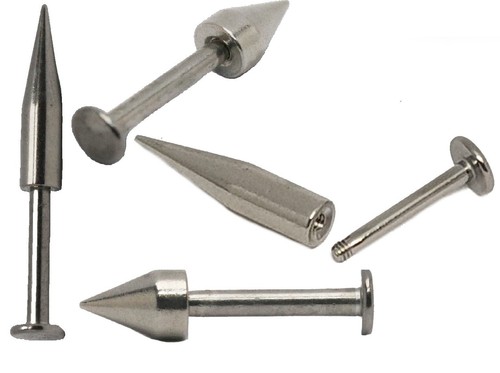 LONG CONE LABRET SPIKE CHIN LIP EAR LABRET MONROE STUD STUDS BAR TAPER ...