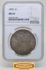 1890 Morgan Dollar $1, NGC MS63 - #B31950