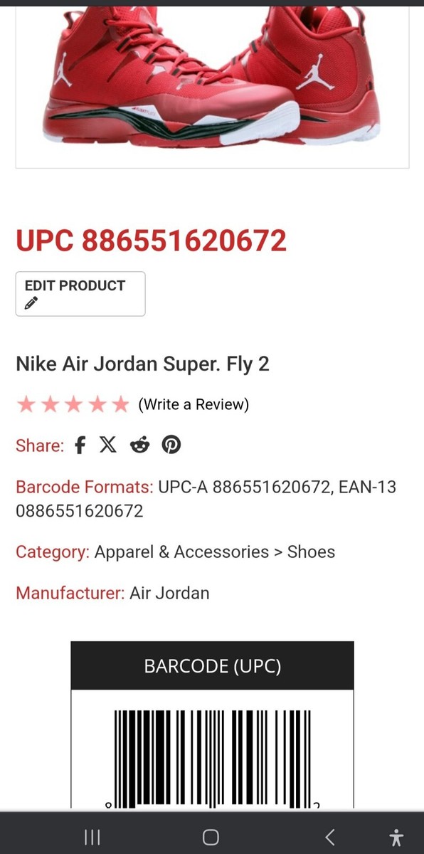 Nike, JORDANS, Size 12 - Air Jordan Super Fly 2, Crimson Red