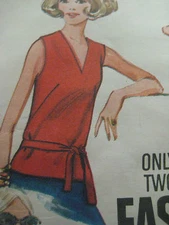 Vintage Butterick 3318 SEMI-FITTED OVERBLOUSE Sewing Pattern Women Size 10